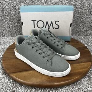 Toms Trvl Lite 2.0 Sneaker 8 Gray Canvas Lace Up Low Top Casual Shoes Mens NEW
